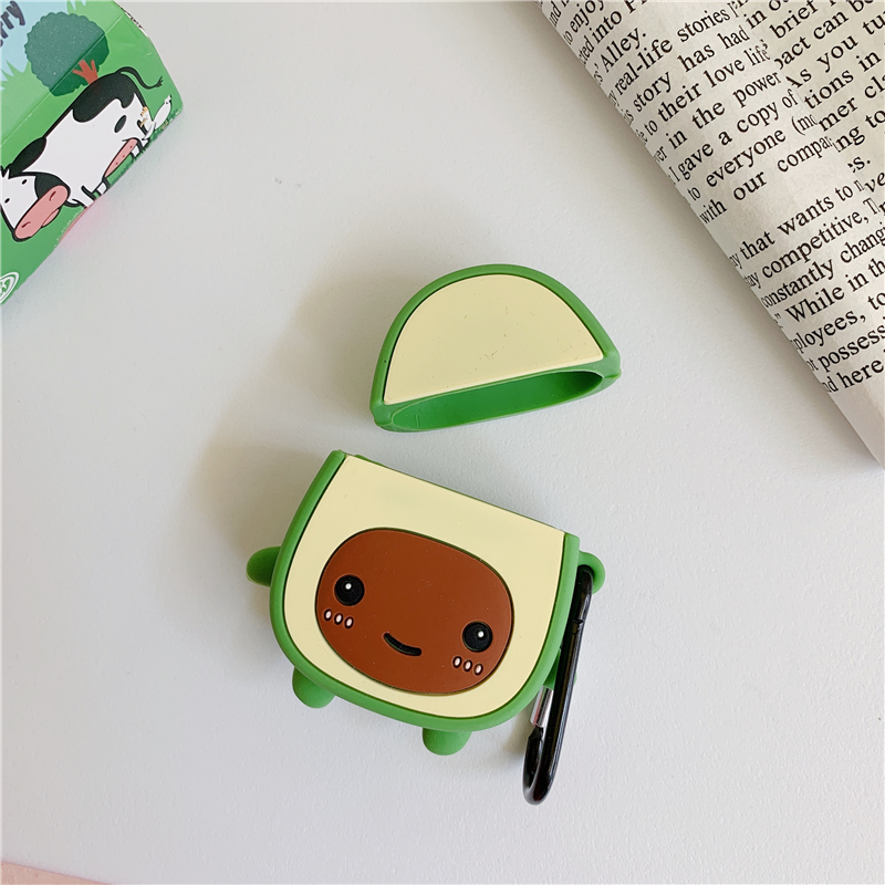 Silicone for airpod case 3d avocado for airpods case avocado for airpod case cover cartoon